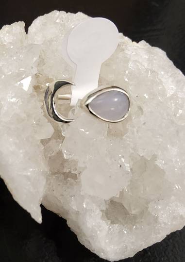 Sterling Silver Moon and Moonstone Ring